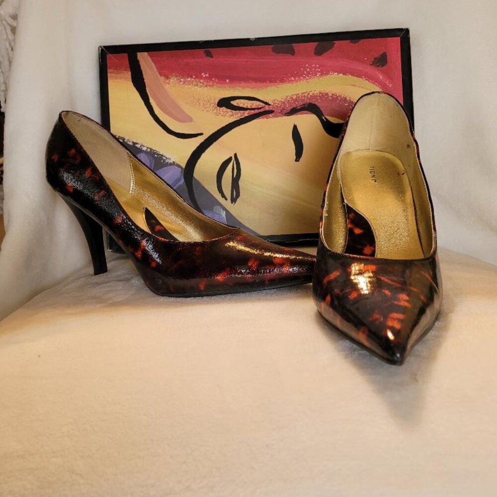 Fioni, Size 9w, black/orange